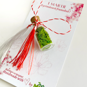 martisor handmade sticluta cu dop de pluta