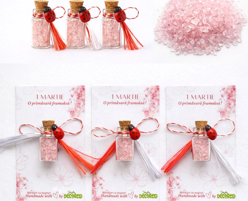 martisor handmade cuart roz